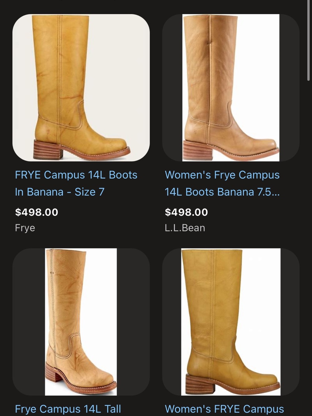 Guaranteed Authentic Frye Banana Leather Campus 14L Knee-High Boots NIB - Picture 8 of 9